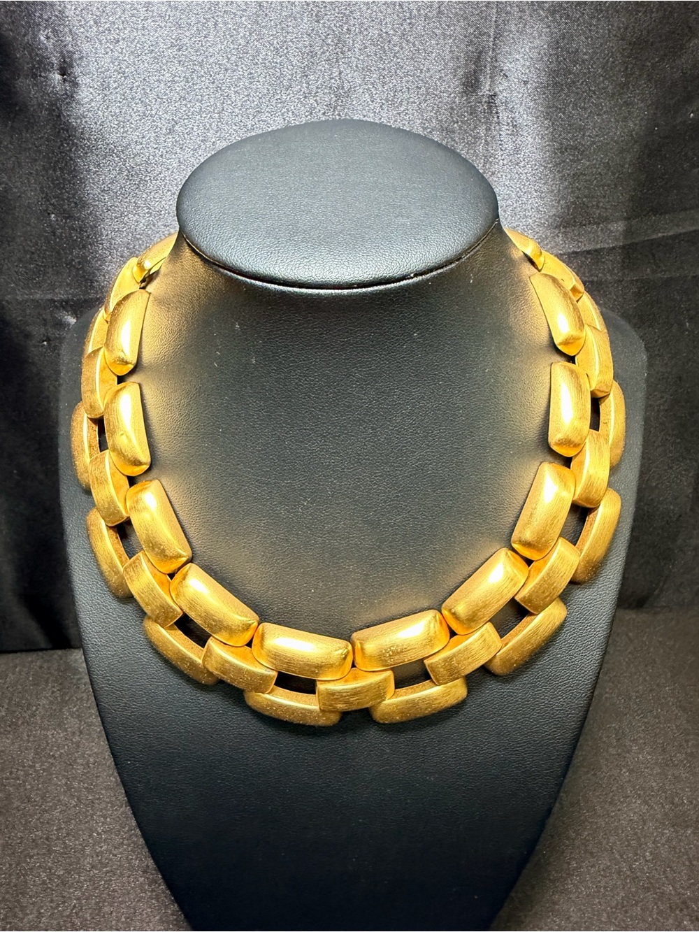 Anne Klein Matte Gold Statement Link Necklace for Women